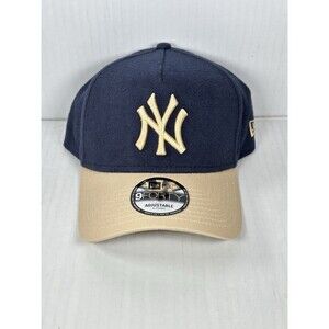 New Era New York Yankees MLB 9FORTY A-Frame Moleskin Crown Adjustable Hat Cap